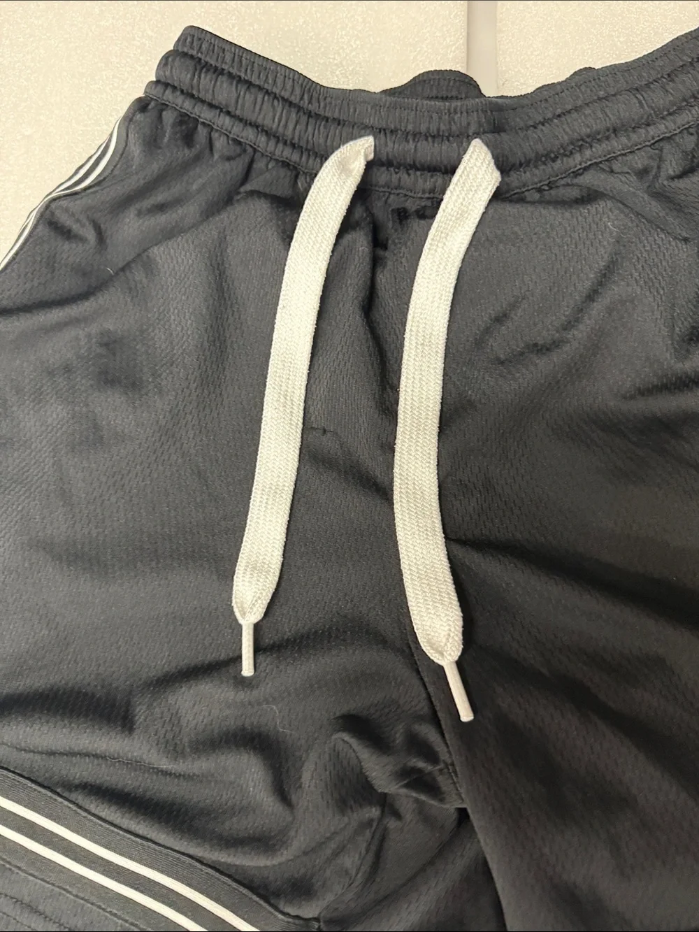 Nike Black Men’s Athletic Shorts with White Trim and Drawstring